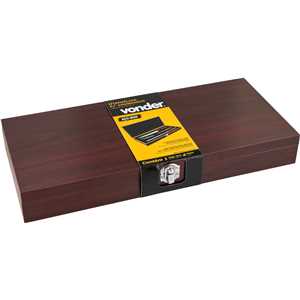 Jogo de utensílios para churrasco, em aço inox, com 4 peças, VONDER