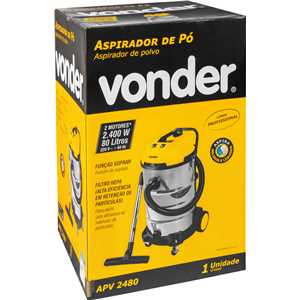 Aspirador de pó e líquidos, 2.400 W, 80 litros, 220 V~, APV 2480 VONDER