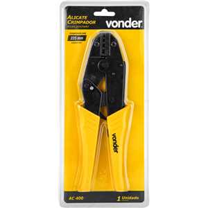 Alicate crimpador para terminais isolados tubulares de 4,0 mm² a 16,0 mm², AC 400, VONDER