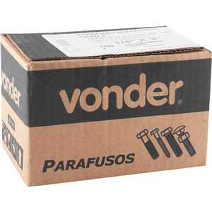 Parafuso sextavado zincado 1/4" x 3", UNC, rosca parcial, VONDER