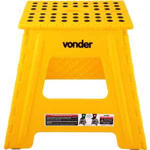 Banqueta plástica dobrável, amarela, altura 360 mm, VONDER