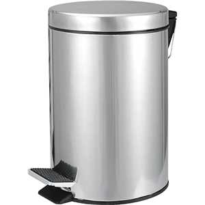 Lixeira redonda, 3 litros, inox, cinza, VONDER