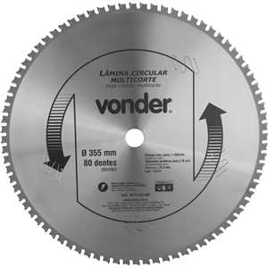 Lâmina circular multicorte, 355 mm x 80 dentes, VONDER