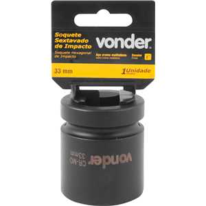 Soquete sextavado de impacto, encaixe de 1" x 33,0 mm, VONDER
