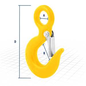 Gancho de aço com olhal, 0,75 toneladas, 1/4", com trava, VONDER