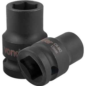 Soquete sextavado de impacto, encaixe de 1/2" x 13,0 mm, VONDER
