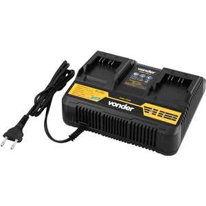 Carregador de bateria duplo, 18 V, linha intercambiável, carregamento rápido, ICBV 1842, VONDER