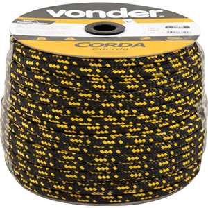 Corda multifilamento trançada 12,0 mm x 140 m, cores diversas, em carretel, VONDER