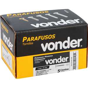 Parafuso madeira chipboard, cabeça flangeada, fenda cruzada/phillips, 4,0 mm x 16 mm, VONDER