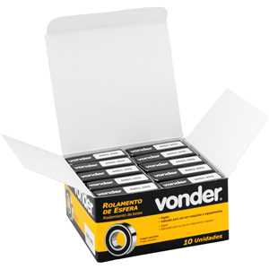 Rolamento rígido de esfera, 6003-2RS, VONDER