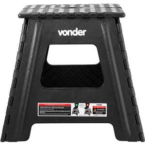 Banqueta plástica dobrável, preta, altura 360 mm, VONDER