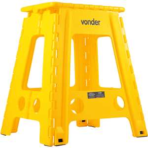 Banqueta plástica dobrável, amarela, altura 450 mm, VONDER