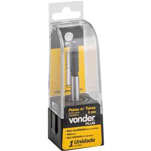 Fresa com dentes de metal duro, reta, para acabamento, sem rolamento, 6 mm, VONDER PLUS
