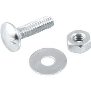 Parafuso francês zincado, 1/4" x 1", com porca e arruela, cartela com 4 conjuntos, VONDER