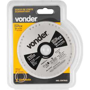 Disco de corte diamantado, contínuo, para metais, metal super, 115 mm, VONDER