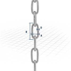Corrente zincada, com elo longo, 8,0 mm - 5/16", VONDER