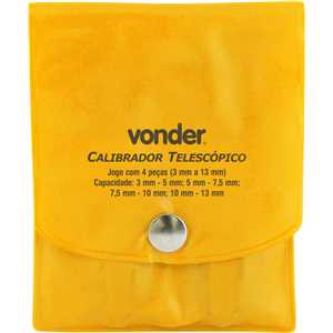 Calibrador telescópico, 3 mm a 13 mm, jogo com 4 peças, VONDER
