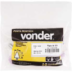 Ponta montada A-22 haste 1/4" VONDER