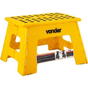 Banqueta plástica dobrável, amarela, altura 220 mm, VONDER