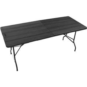Mesa dobrável retangular, 180 cm, preta, VONDER