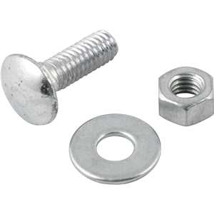 Parafuso francês zincado, 5/16" x 1", com porca e arruela, cartela com 4 conjuntos, VONDER