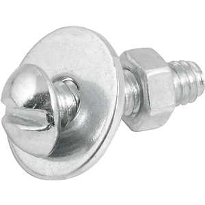 Parafuso máquina cabeça redonda, 5/32" x 5/8" BSW, com porca e arruela lisa, VONDER