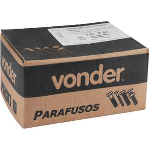 Parafuso sextavado zincado 1/2" x 6", UNC, rosca parcial, VONDER