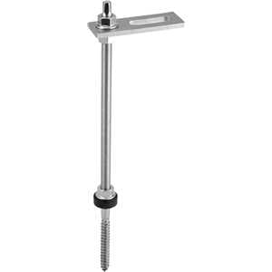 Conjunto haste M10 x 300 mm com suporte reto para painel solar, para madeira, VONDER
