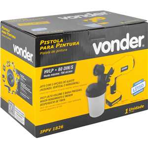 Pistola para pintura, bateria intercambiável de 18 V, sem bateria e sem carregador, IPPV 1826, VONDER