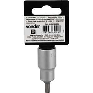 Soquete multidentado, curto, com encaixe de 1/2", M6, VONDER
