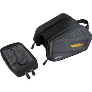 Bolsa dupla com porta-celular para bicicleta, VONDER
