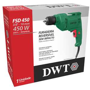 Furadeira sem impacto 3/8", 450 W, 220 V~, FSD 450 (BM 450) DWT