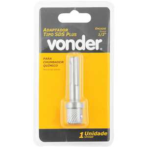Adaptador tipo SDS Plus, encaixe quadrado de 1/2", para chumbador químico, VONDER
