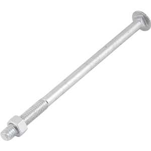 Parafuso francês zincado, 1/2" x 9", com porca, VONDER