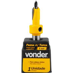 Fresa com dentes de metal duro, para cabeça cônica, 8,0 mm VONDER