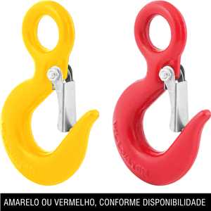 Gancho de aço com olhal, 0,75 toneladas, 1/4", com trava, VONDER