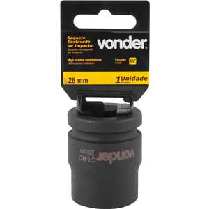 Soquete sextavado de impacto, encaixe de 3/4" x 26,0 mm, VONDER