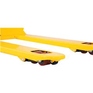 Paleteira hidráulica, 2,5 toneladas (2,5 tf), 1.150 mm x 685 mm, com freio, roda dupla de poliuretano, PFP 256, VONDER