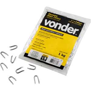 Grampo para cerca 1" x 9 BWG (19 x 11 (JP x LPP)), galvanizado, VONDER