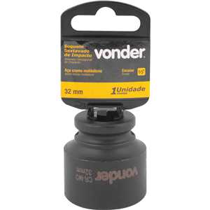 Soquete sextavado de impacto, encaixe de 1/2" x 32,0 mm, VONDER
