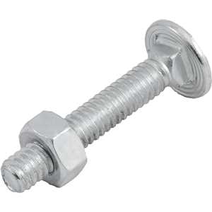 Parafuso francês zincado, 1/4" x 1.1/2", com porca, VONDER