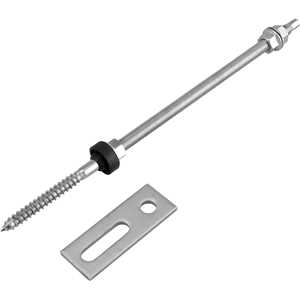 Conjunto haste M10 x 300 mm com suporte reto para painel solar, para madeira, VONDER
