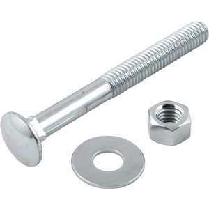 Parafuso francês zincado, 3/8" x 3.1/2", com porca e arruela, cartela com 2 conjuntos, VONDER