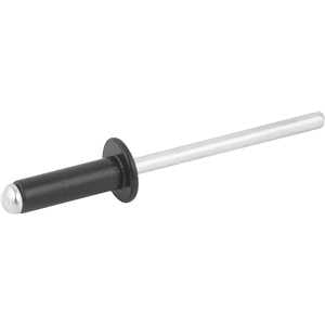 Rebite de repuxo 3,2 mm x 19,0 mm, preto, pacote com 50 peças NOVE54