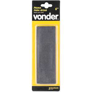 Pedra para afiar, dupla face, 6", retangular, em blister, VONDER