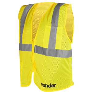 Colete refletivo tipo blusão, com bolso e ziper, amarelo, CV 104 VONDER