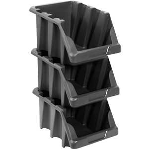 Gaveteiro plástico, nº 7, 18,0 cm x 22,0 cm x 34,0 cm,modelo prático, preto, VONDER
