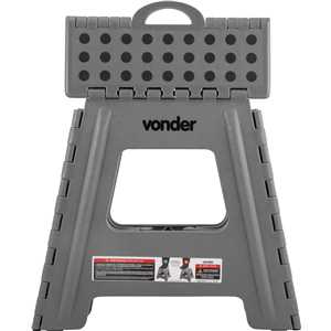 Banqueta plástica dobrável, cinza, altura 360 mm, VONDER