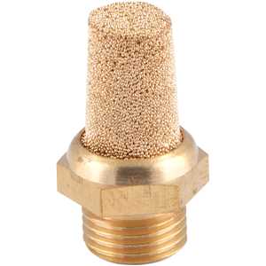 Silenciador de ar comprimido, longo, em latão, rosca 1/8" BSP, VONDER
