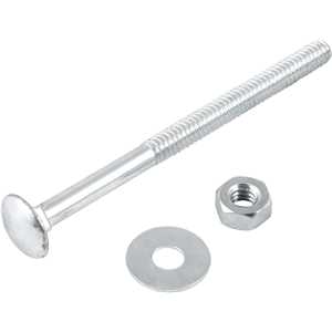 Parafuso francês zincado, 1/4" x 3.1/2", com porca e arruela, cartela com 4 conjuntos, VONDER